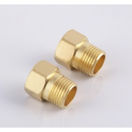 Brass Pipe Fitting Reducer Adapter1/2" NPT Female X 1/2" NPT Male Extension Connector （2-Pack）, 1/2 Inch Male to 1/2 Inch Female Pipe Fitting Adapter, Brass Pipe Extension Fittings