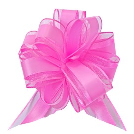 sxvblly 6 PCS Large Pull Bows 6 Inch Pink Bows for Gift Wrapping Wedding Basket Birthday Party Gift Boxes and Flower Decorations