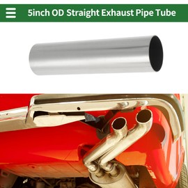 X AUTOHAUX 2" OD 200mm/7.9inch Length Straight Exhaust Pipe Tube T304 Stainless Steel Car Tubing Piping Surface Polishing Silver Tone