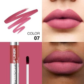 FeiCuiYun Peel Off - Brillo de labios líquido mate, delineador de labios, tinte de labios rojo vino, tatuaje de larga duración e impermeable, brillo d