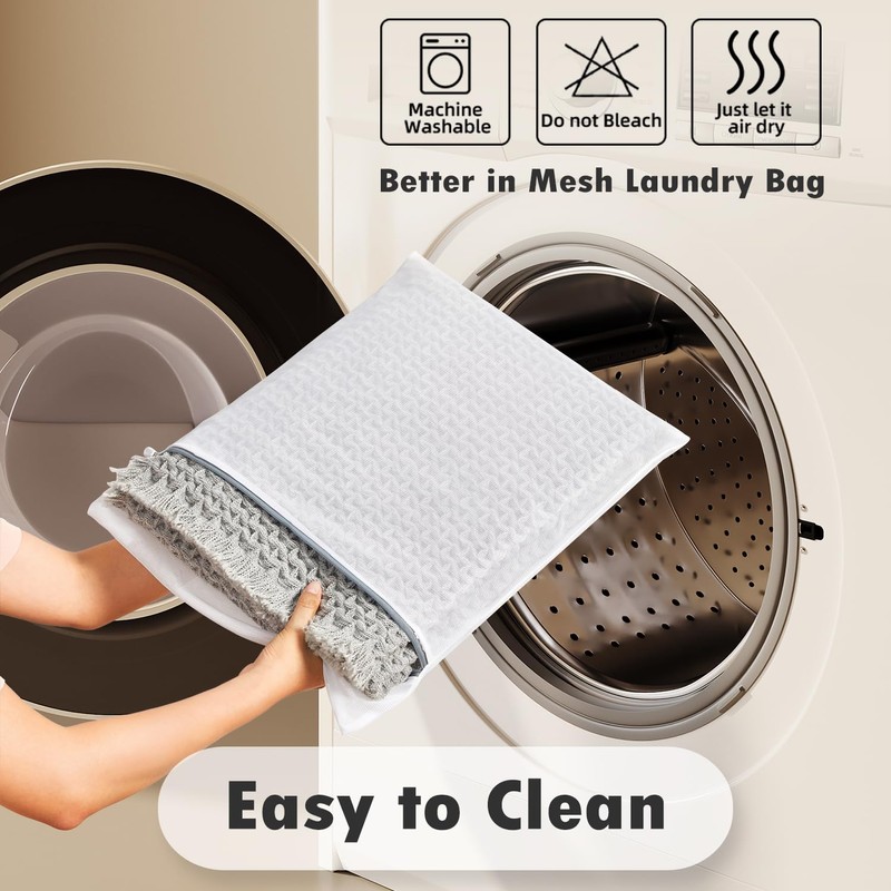 TYUU Boho Bathroom Rugs, Super Absorbent Non Slip Waffle Bath