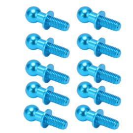 Alomejor 10 Pieces RC Car Ball Head Screw Metal Connecting Rod Shock Absorber End for TT01 TT02 RC Car (Blue) RC Car Model Accessories