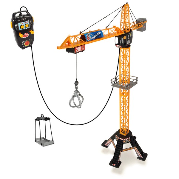 DICKIE TOYS Mighty Construction Crane with Remote Control, 48" inches and 350 Degree Rotation Trolley, for Ages 3 and up