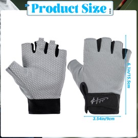 Fingerless Gloves Fishing Gloves Paddling Glove Sailing Glove Rowing Kayak Water Sports-gloves for Men Women Training Cycling Workout Gym Fitness Pull Up(Grey)