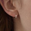 Leang 925 Silver Flat One-Touch Ring Earrings 6mm Pair /