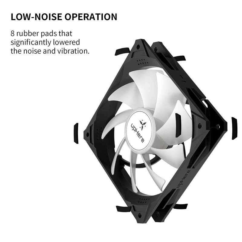 upHere 120mm Rainbow LED PC Case Fan,High Performance Silent Fan