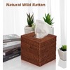 Livelab Natural Rattan Tissue Box Cover, Square Hand Woven Tissue