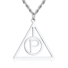 Hisatan Initial Necklace for Men, A-Z Letter Pendant Necklaces Silver Mens Stainless Steel Monogram Alhpabets Charm Gifts Jewelry, 24 inch Box Chain, Medium, Stainless Steel, No Gemstone