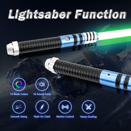Lightsaber Dueling Light Saber with 12 RGB Colors 16 Sound Fonts, Motion Control, Force FX Lightsabers with Tubogas Metal Handle and Replaceable Blade, Light Sabers for Adults, Kidults(42.12Inch)