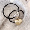 Herbeluemily Hair Rubber Hair Accessories, Antique Gold, Heart, Silver, 3D