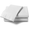 Percale Fitted Sheet Pastel, Polyester-Cotton, White, King