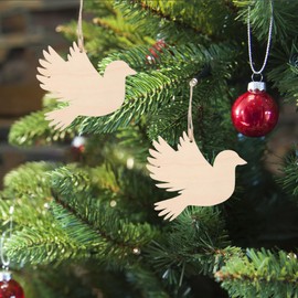 Operitacx 20 Pieces Wooden Bird Cut-Outs, Unfinished Bird Slices with Cord, DIY Wooden Bird Ornaments for Weddings, Birthday Parties and Christmas Decorations, Versatile Craft Projects