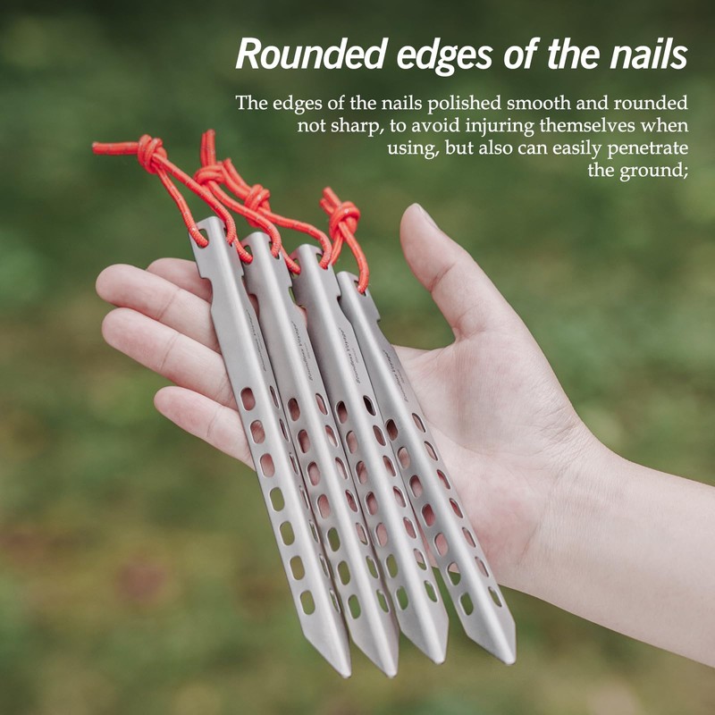 Boundless Voyage Outdoors Titanium Tent Stakes Pegs Camping Anchor Tent