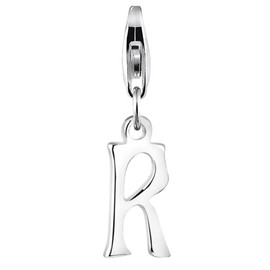 Nenalina Letter R Carabiner Charm Pendant for Charm Bracelet 925 Sterling Silver 713247-000, Sterling Silver