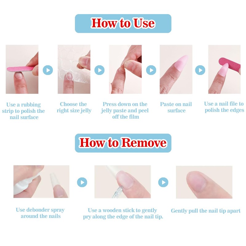 French Tip Press on Nails Medium Almond Fake Nails 3D