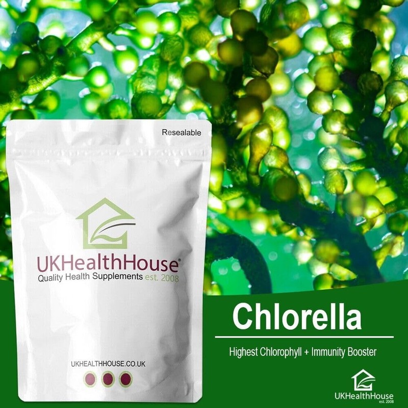 UKHealthHouse Premium Chlorella Tablets 500mg Gluten Free Non GMO Vegetarian