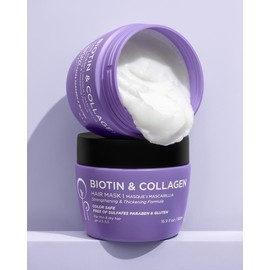 Luseta Biotin & Collagen Hair Mask for Dry & Damaged Hair 16.9 Oz, Strengthening & Thickening Treatment for Hair Growth, Deep Conditioning Hair Treatment