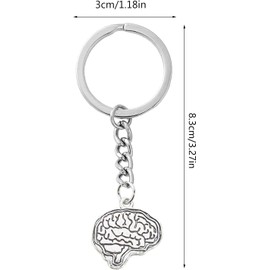 Enyolidimk Silver Anatomical Brain Keychain Brain Organ Pendant 3D Neurologist For Key Holder For Doctor Women Men, Women's Fashion,Car Keychain
