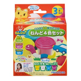 アガツマ(AGATSUMA) ねんDo! ねんど4色セット (リニューアル) 幅7cm×高さ7cm×奥行7cm 白/マゼンダ/黄色/青