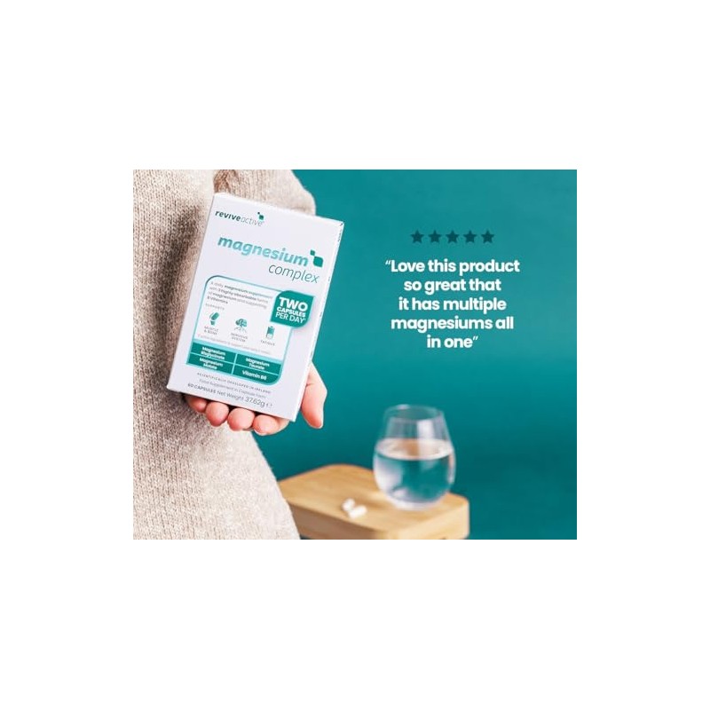 Revive Active Magnesium Supplement 3-in-1 Complex - Magnesium Glycinate (Bisglycinate),