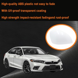 Right Passenger Side Replacement Mirror Cover Compatible with 11th Gen Honda Civic 2022-2025 LX EX EX-L Si Sedan Sport Side Rearview Mirror Cap Cover Without Turn Signal Light Pearl (White)