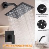 Unbranded Shower Faucet Set Black Rain Shower Head Combo with