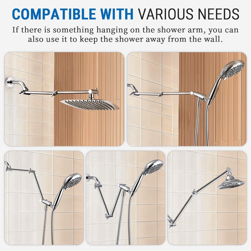 G-Promise 18 Inch Shower Head Extension Arm with Shower Arm