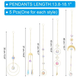 PATIKIL Crystal Suncatcher, 1 Set Hanging Colorful Crystals Prism with Chain for Windows Decor Rainbow Patio Garden