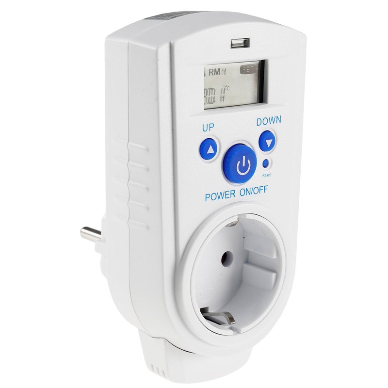 Socket Thermostat, Max. 3500 W, On/Off/Auto, 230 V for Heating