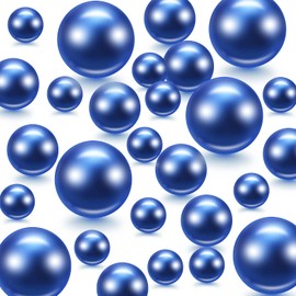 Hicarer 120 Pcs Pearl for Vase Pearls Bead for Centerpieces Makeup Brush Holder Filler Assorted Round Faux Beads for Wedding Home Decor, 14/20/ 30 mm(Royal Blue)