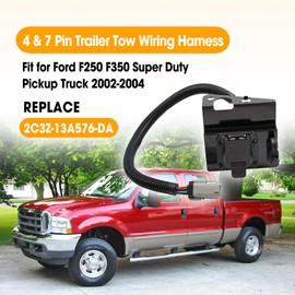 vierzweites 4 & 7 Pin Trailer Tow Wiring Harness Fit for Ford F250 F350 Super Duty Pickup Truck 2002-2004 Replace 2C3Z-13A576-DA, Towing Hitch Connector Plug with Mounting Bracket