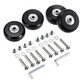 SUMNACON 4pcs 45x18mm Luggage Suitcase Replacement Wheels Rubber Castors Bearings Kits