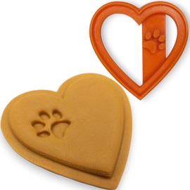 Heart with Paw Print Cookie Cutter Suitable for Cookie dough Fondant Craft Clay Biscuit dough Sugarcraft Size: 3 inches