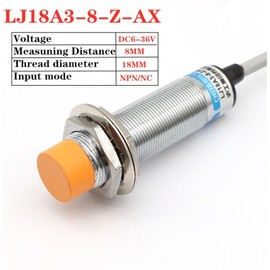 SAAWEE 1Pcs LJ18A3-8-Z-BX 18A3-5-Z/BY Proximity Sensor Switch DC6~36V M18 AX/AY/CX/CY/EZ/DZ PNP/NPN NO NC(LJ18A3-8-Z-AX)