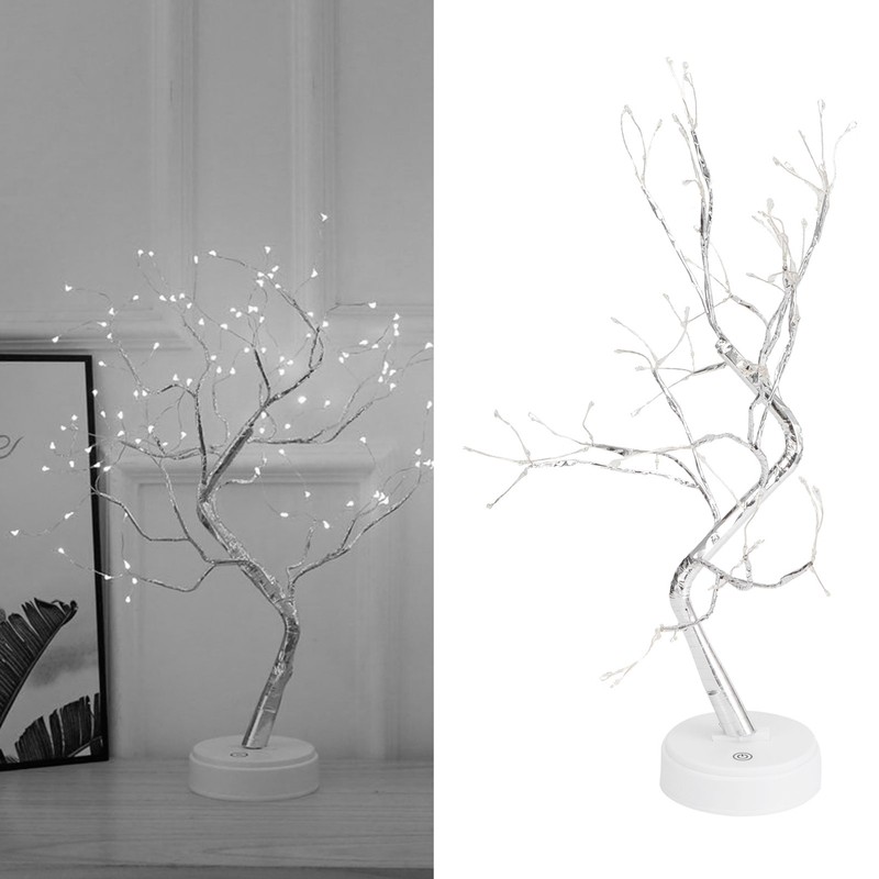 108LED Bonsai Tree Lamp Copper Wire Battery USB Powered Touch