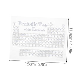 DOITOOL Transparent Periodic Table of Elements Decoration Elegant High School Classroom Supplies for Learning Compact Display for Libraries and Offices