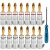 24K Gold Plated Banana Plugs Set of 14 with Screwdriver
