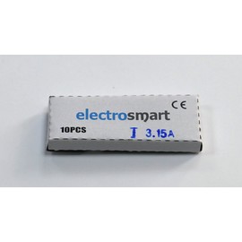 electrosmart Pack of 10 3.15A T3.15A 20mm x 5mm Glass Fuse 250v Slow Blow/Time Lag/Delay