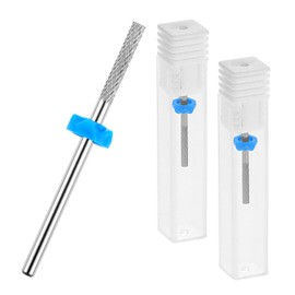 2Pcs Nail Drill Bits 3/32" Tungsten Carbide Nails Bit Safety Rotate Bits for Nail Prepare Cuticle Bit Nails Tech Supplies for Beds Art Pedicure Manicure Salon Home