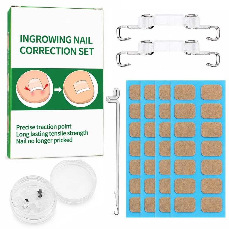 Toenail Correction Set, Straight & Curved Nail Clips for Ingrown