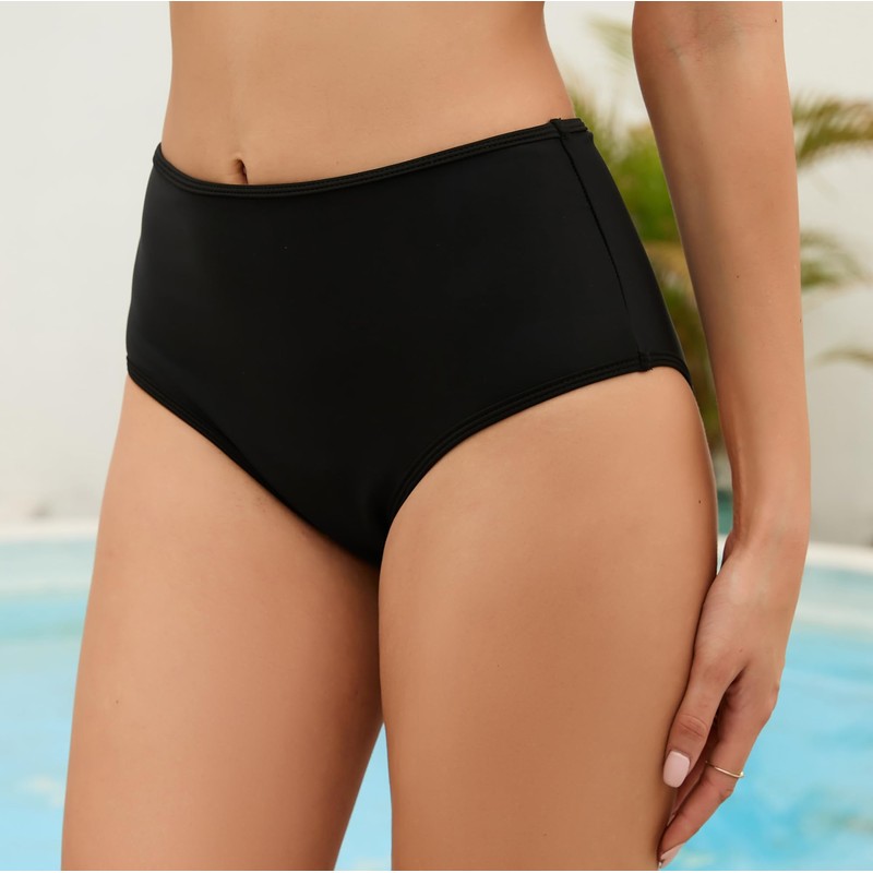 SherryDC Women's High Waisted Bikini Bottom High Leg Swim Bathing