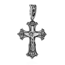 NKlaus 15452 Necklace Pendant 925 Silver Crucifix 28 x 22 mm Divine Elegance in Detail, Silver