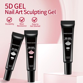 3D Nail Sculpting Gel White 3D Sculpting Gel Glue for Nail Tips Charms - 10g No Wipe Perfect for Drawing Buildergel