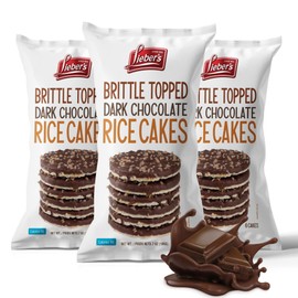 LIEBERS Thin Chocolate Rice Cakes, Kosher Certified Dairy and Dairy Free Options, Gluten Free Snack (Brittle Topped Dark Chocolate)