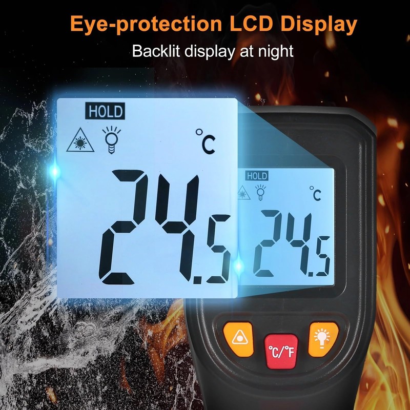 Digital Infrared Thermometer -50~600℃ NJTY Laser Pyrometer Gun Non-Contact Laser