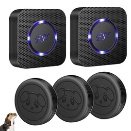 EverNary Dog Door Bell Wireless Doggie Doorbells for Potty Training with Waterproof Touch Button Dog Bells Included 2 Receiver and 3 Transmitters
