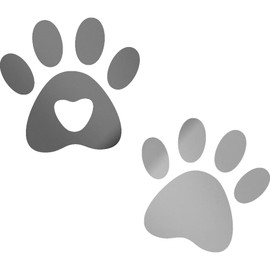Decal Stickers of Paw Print (Metallic Silver) (Set of 2) Premium Waterproof Vinyl Decal Stickers for Laptop Phone Accessory Helmet Car Window Mug Tuber Cup Door Wall Decoration - ANDsticd38681SI