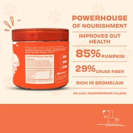 Pawfect Pumpkin Purge daily Topper for Dogs | 100% Natural | Enriched with Apple Pectin powder, Flaxseeds, Pre & Pro Biotics | Digestive Regularity | Firm Stool | Supports Anal Gland (250g/8.8oz)