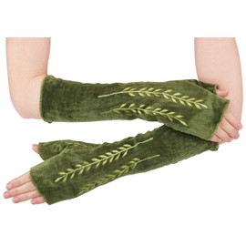 Purwonder Women's Velvet Arm Warmers Design No. 14 -