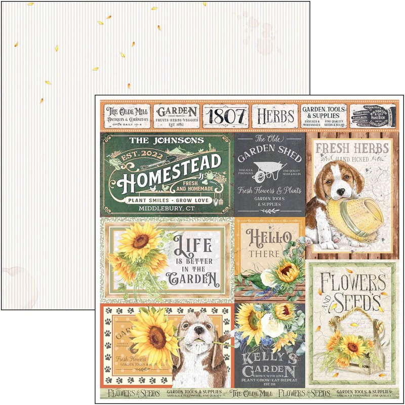 Ciao Bella 12"x12" Farmhouse Garden Patterns Pad